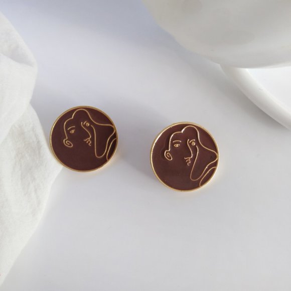 💙Sterling Silver Post Girls Face Earrings - Picture 6 of 7